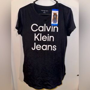 Calvin Klein Jeans Black Scoop Neck Tee size L